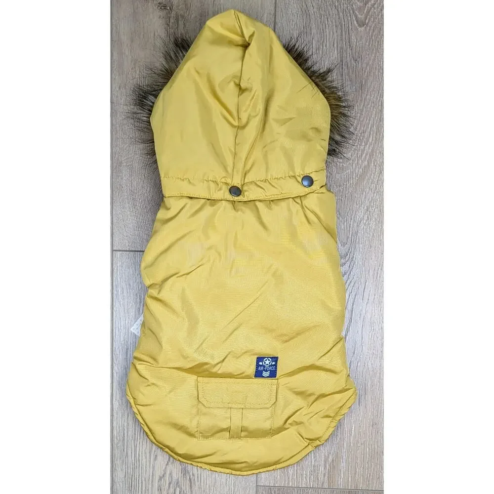 Lurio Pet BoBo Dog Parka Jacket Large Air Force Hooded Winter Removable Hood NEW